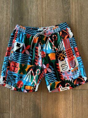 Maamgic men's elastic waist abstract colorful print mesh liner size Medium